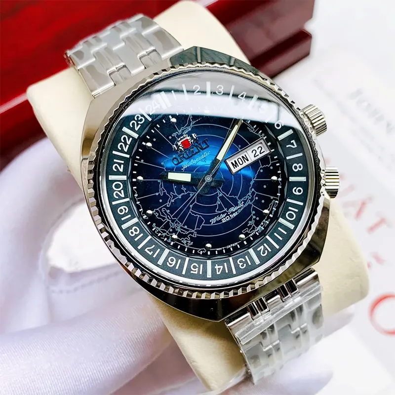 Orient Revival Map Diver's Blue Dial Men's Watch- RA-AA0E03L